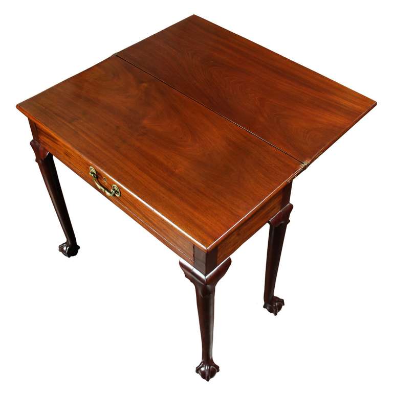 Diminutive Carved Mahogany Chippendale Card Table, England, circa 1780 In Excellent Condition For Sale In Providence, RI