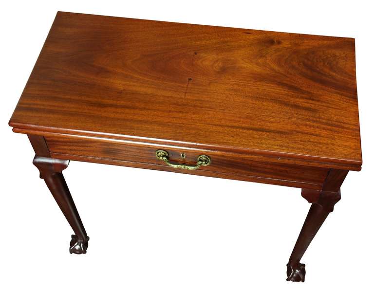 Late 18th Century Diminutive Carved Mahogany Chippendale Card Table, England, circa 1780 For Sale