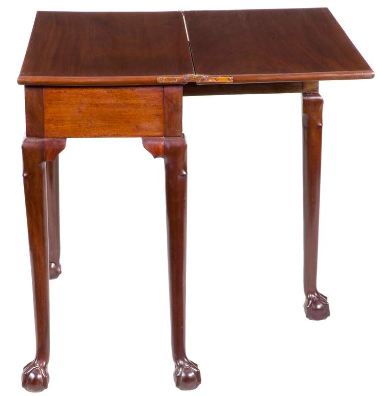Diminutive Carved Mahogany Chippendale Card Table, England, circa 1780 For Sale 1