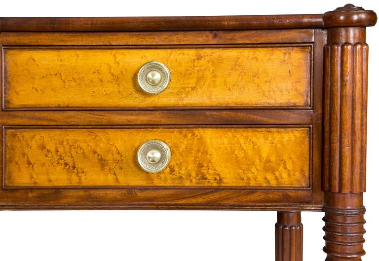 Classical Mahogany/Bird's Eye Maple Server, Boston, Seymour School, circa 1820 In Excellent Condition In Providence, RI