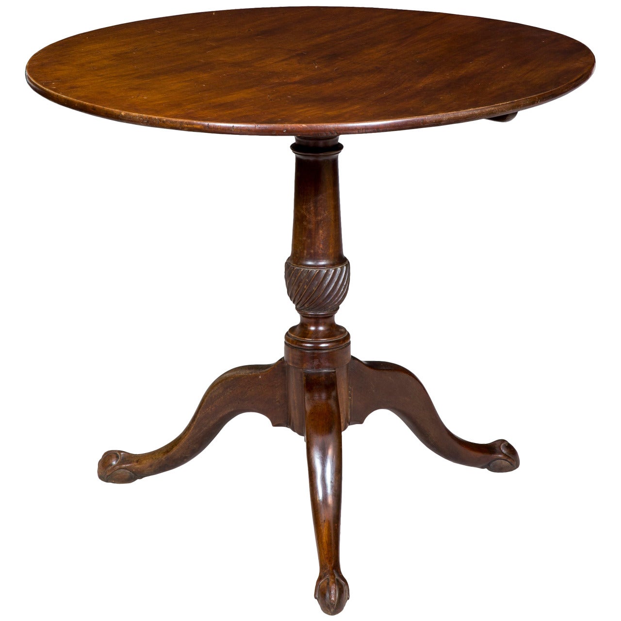 Chippendale Tilt-Top Table with Spiral Carved Column, Newport, circa 1780 For Sale