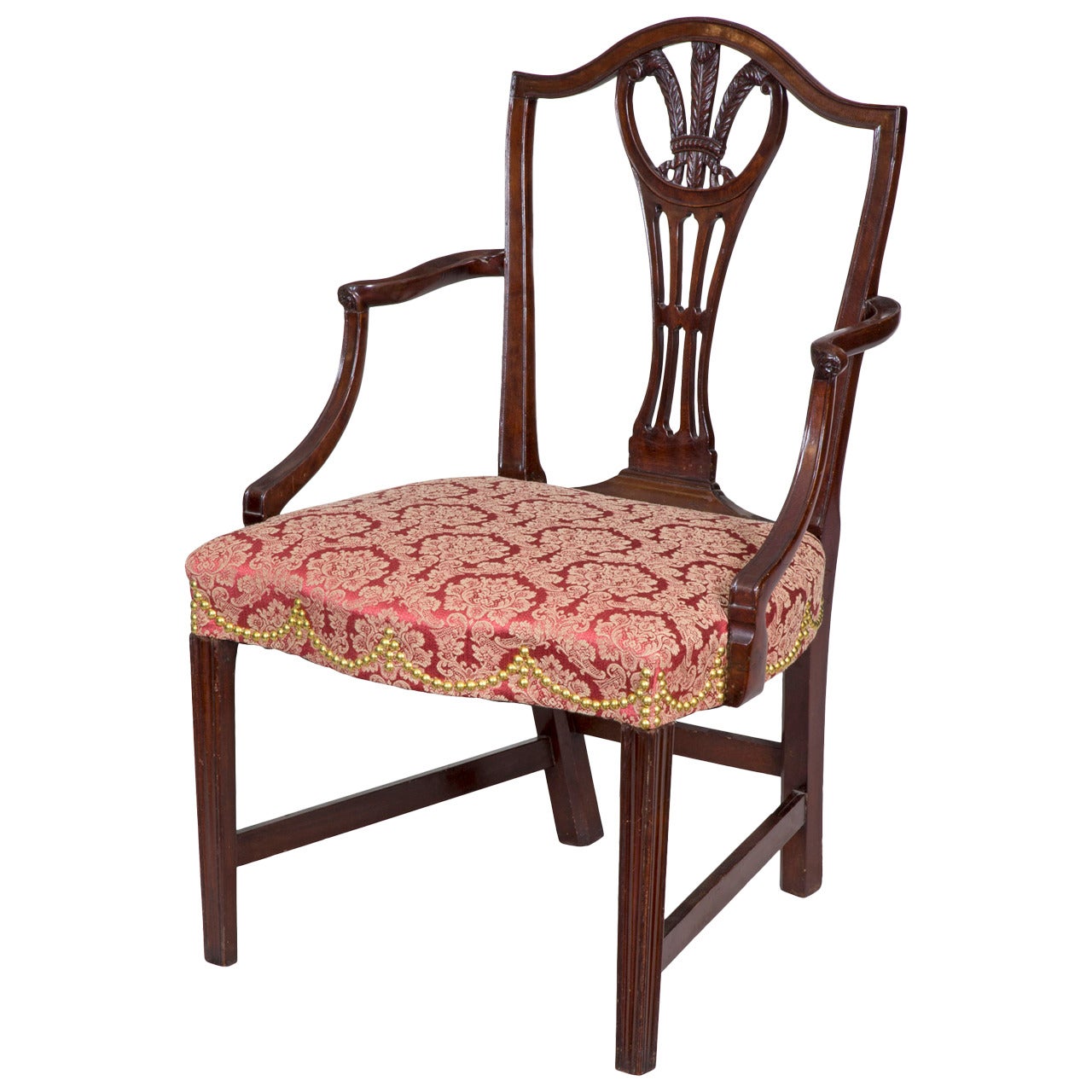 Hepplewhite Shield Back Armchair, Mahogany, New York, circa 1790 For Sale