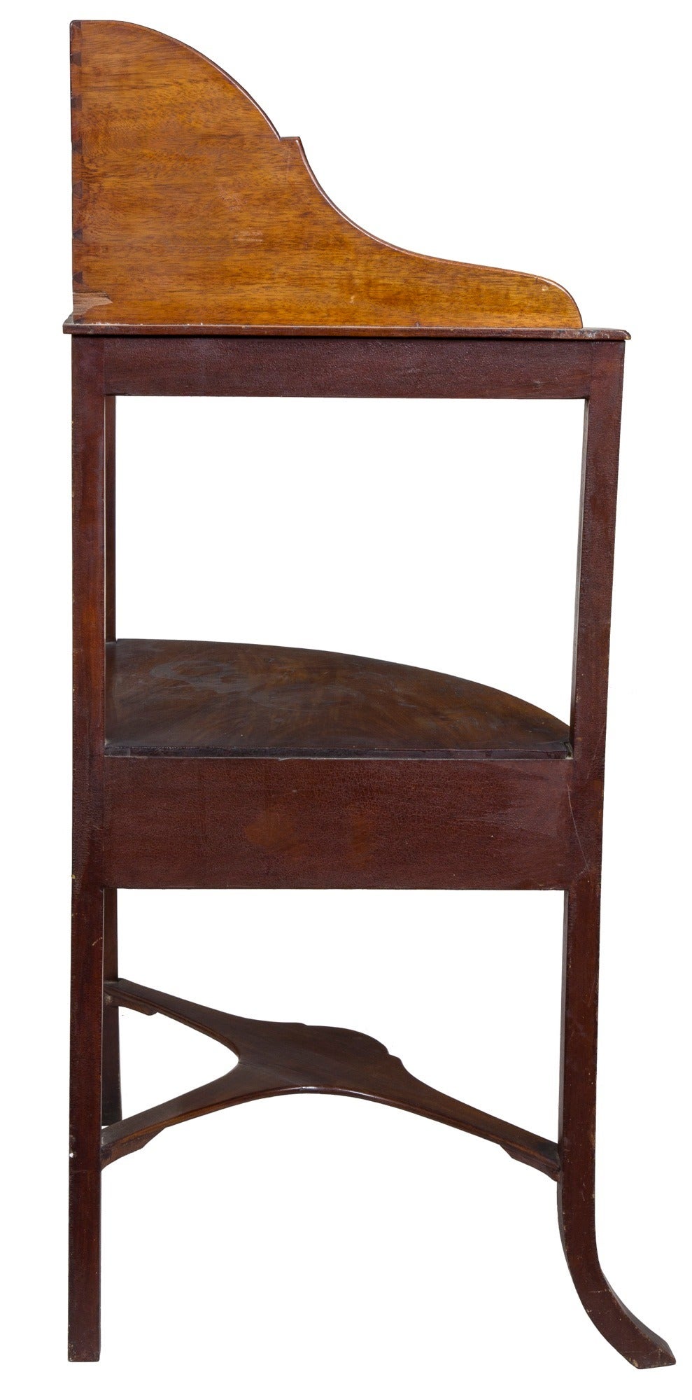 Federal Mahogany and Flamed Birch Veneer Basin Stand, Boston, circa 1800 In Excellent Condition For Sale In Providence, RI