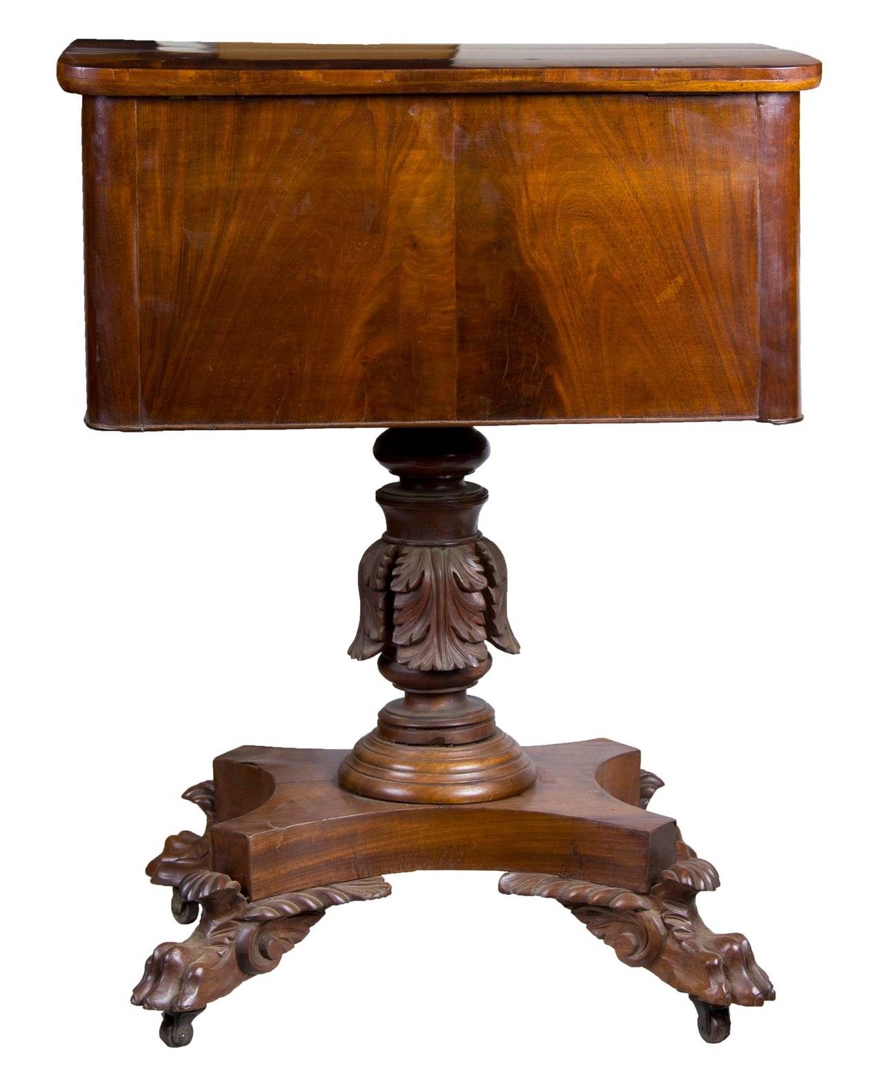 American Classical Classical Mahogany Worktable Attributed to Anthony Quervelle, circa 1830 For Sale