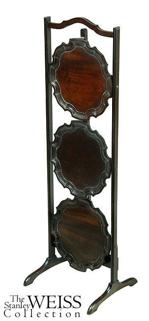Solid Mahogany Three-Shelf Dish Stand, 19th Century