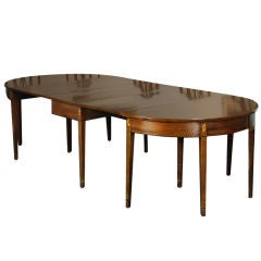 Federal Inlaid Mahogany 3- Part Dining table, Massachusetts