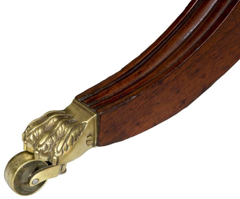 Fine Classical Carved Mahogany Double Lyre Work Table, Philadelphia, circa 1810 2