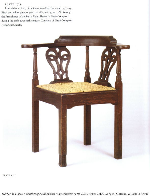 18th Century and Earlier Chippendale Roundabout Corner Chair, Probably Newport