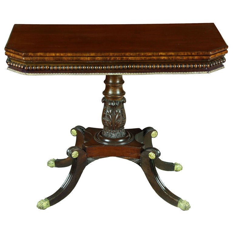 Fine Mahogany Neoclassical Card Table For Sale