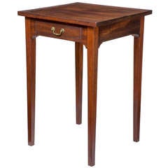 Rare Hepplewhite Mahogany, One Drawer Stand with Carved Tray Top