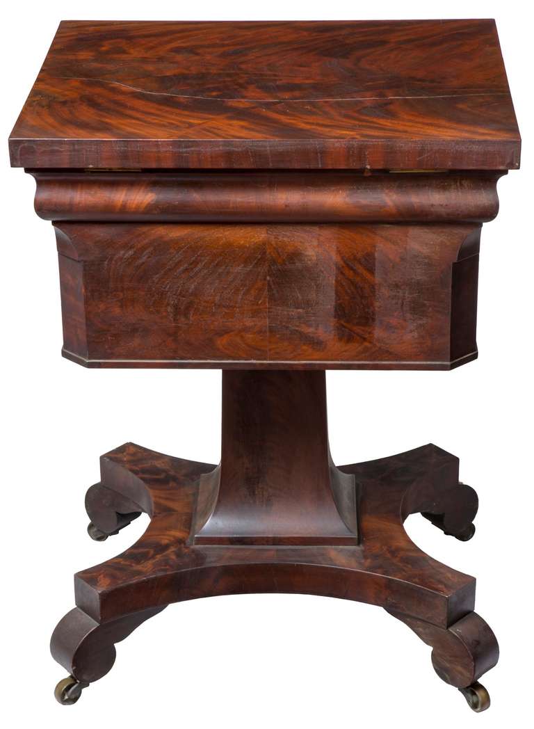 American Gothic Classical Mahogany Worktable, circa 1830-1840 For Sale