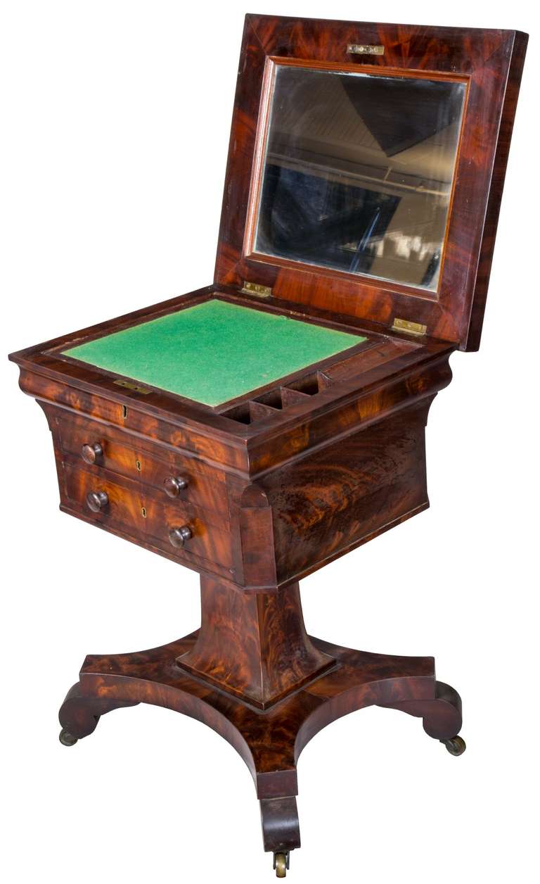 Gothic Classical Mahogany Worktable, circa 1830-1840 For Sale 1