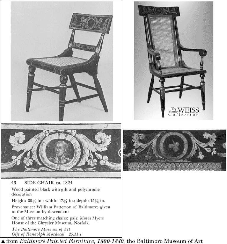 19th Century Classical Painted Armchair, Baltimore, circa 1820 For Sale