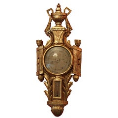 Antique Giltwood Barometer, French, 18th Century