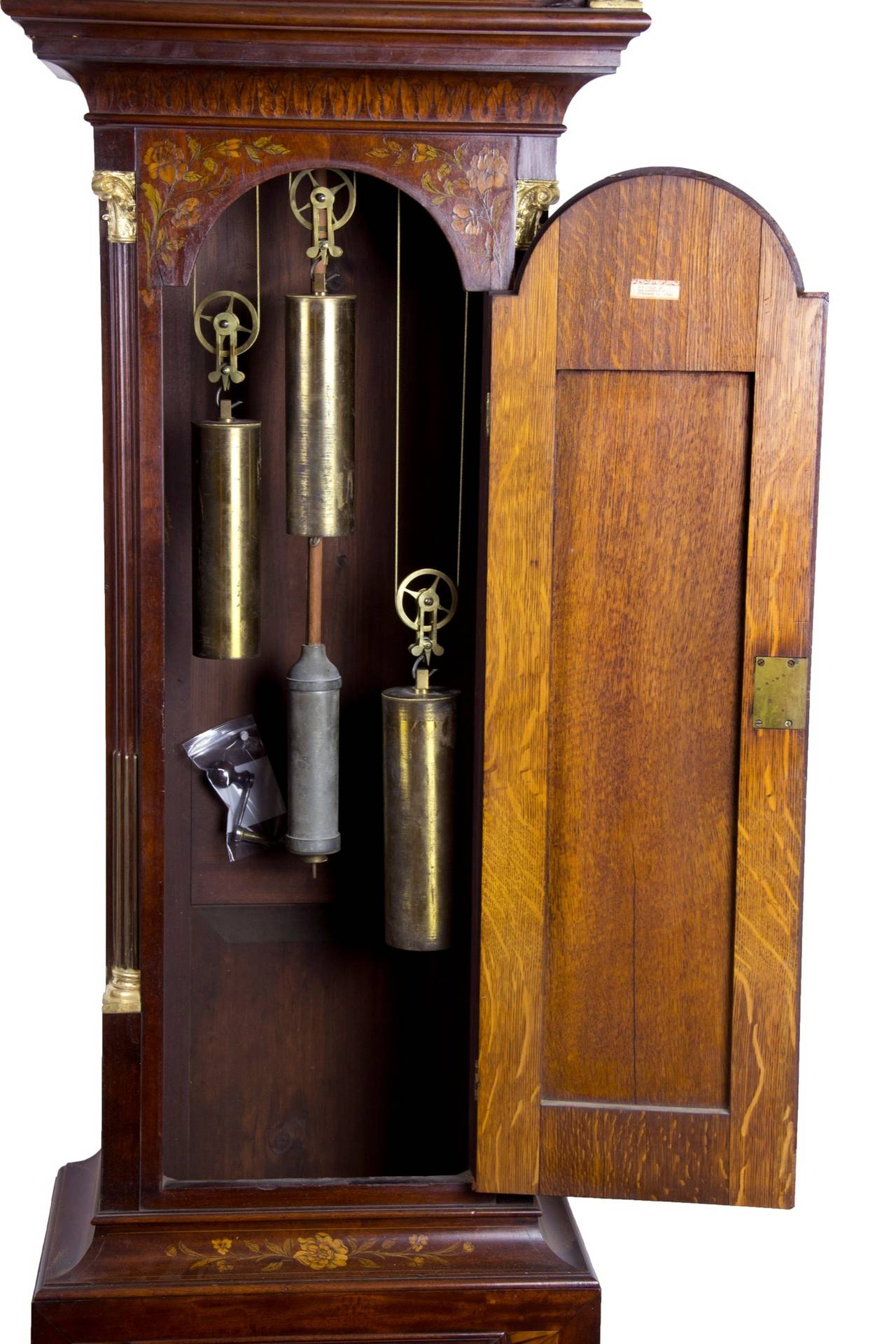 Monumental Inlaid Mahogany Edwardian Tall Chime Clock, England, circa 1900 For Sale 1