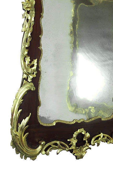 Rare Pair of Parcel-Gilt Mahogany Chippendale Rococo Mirrors For Sale 1