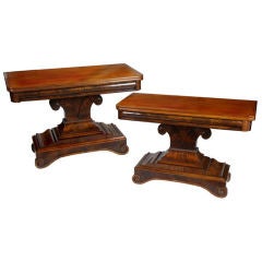 Pair of Large Mahogany Classical Card Tables, Philadelphia