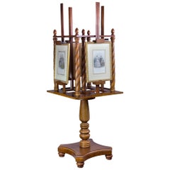 Large Mahogany Painting Stand or Easel with a Revolving Four-Picture Capability