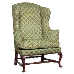 Antique Queen Anne Walnut Wing (Easy) Chair, Boston, MA, 1740-50