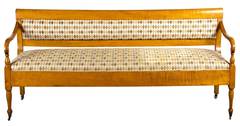 Vibrant Country/Federal Tiger Maple Settee, New England, circa 1810-1920