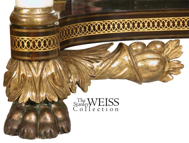 19th Century Classical Parcel-Gilt Pier Table, New York For Sale