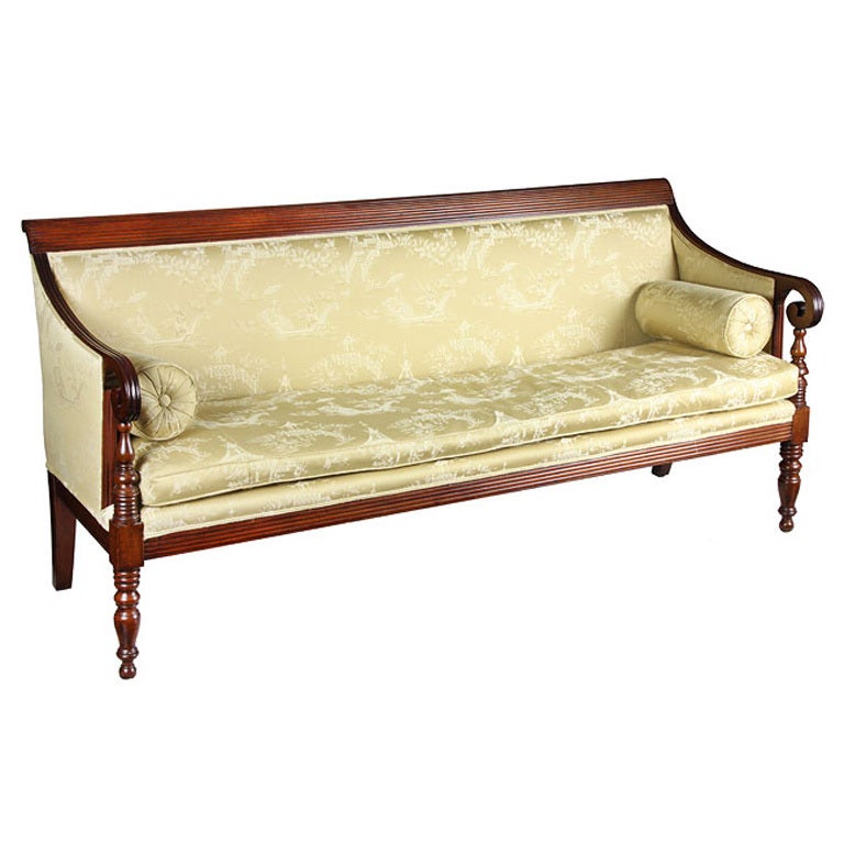 Federal Sheraton Mahogany Sofa, New York, circa 1810 at 1stDibs