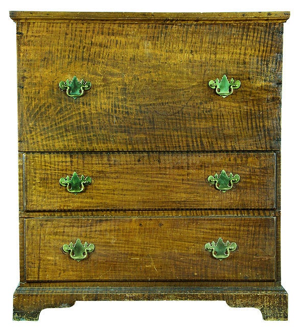 Exceptional Tiger Maple Blanket Chest with Two Drawers, NE