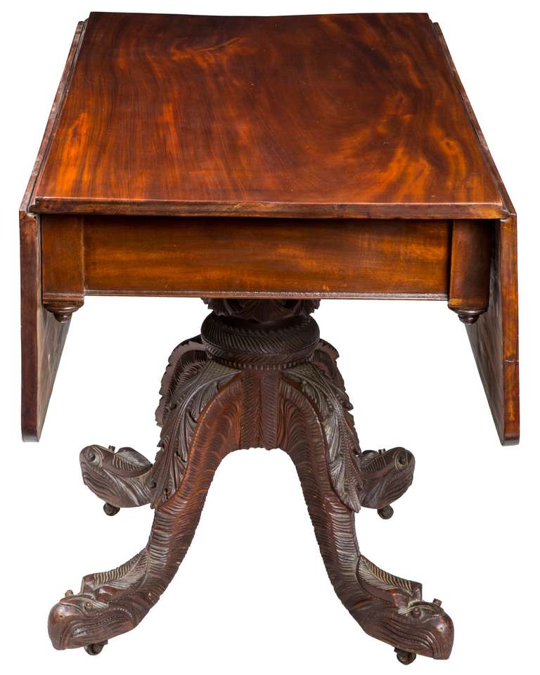 American Mahogany Pembroke Table Attributed to Prouty, New York, circa 1830-1840 For Sale