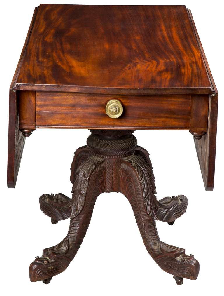 Mahogany Pembroke Table Attributed to Prouty, New York, circa 1830-1840 For Sale 2
