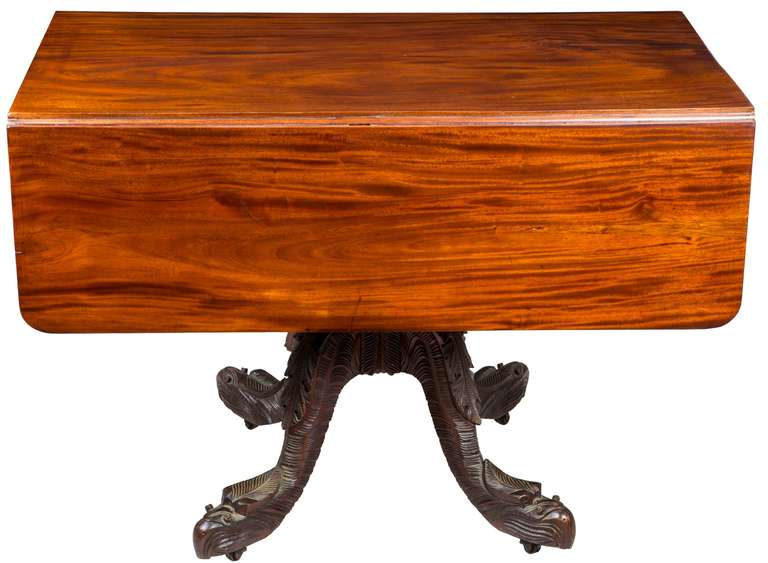 Mahogany Pembroke Table Attributed to Prouty, New York, circa 1830-1840 For Sale 3
