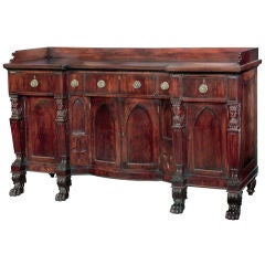 Antique Monumental Mahogany Neoclassical Sideboard, Baltimore