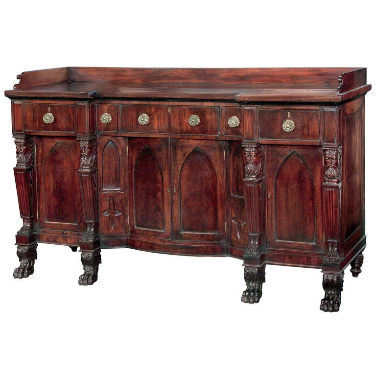 Monumental Mahogany Neoclassical Sideboard, Baltimore