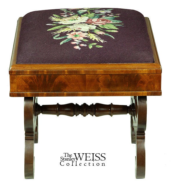 American Classical Pair of Classical Mahogany Footstools For Sale