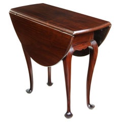 Antique Queen Anne Style Diminutive Mahogany Drop-Leaf Table