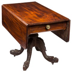 Antique Mahogany Pembroke Table Attributed to Prouty, New York, circa 1830-1840