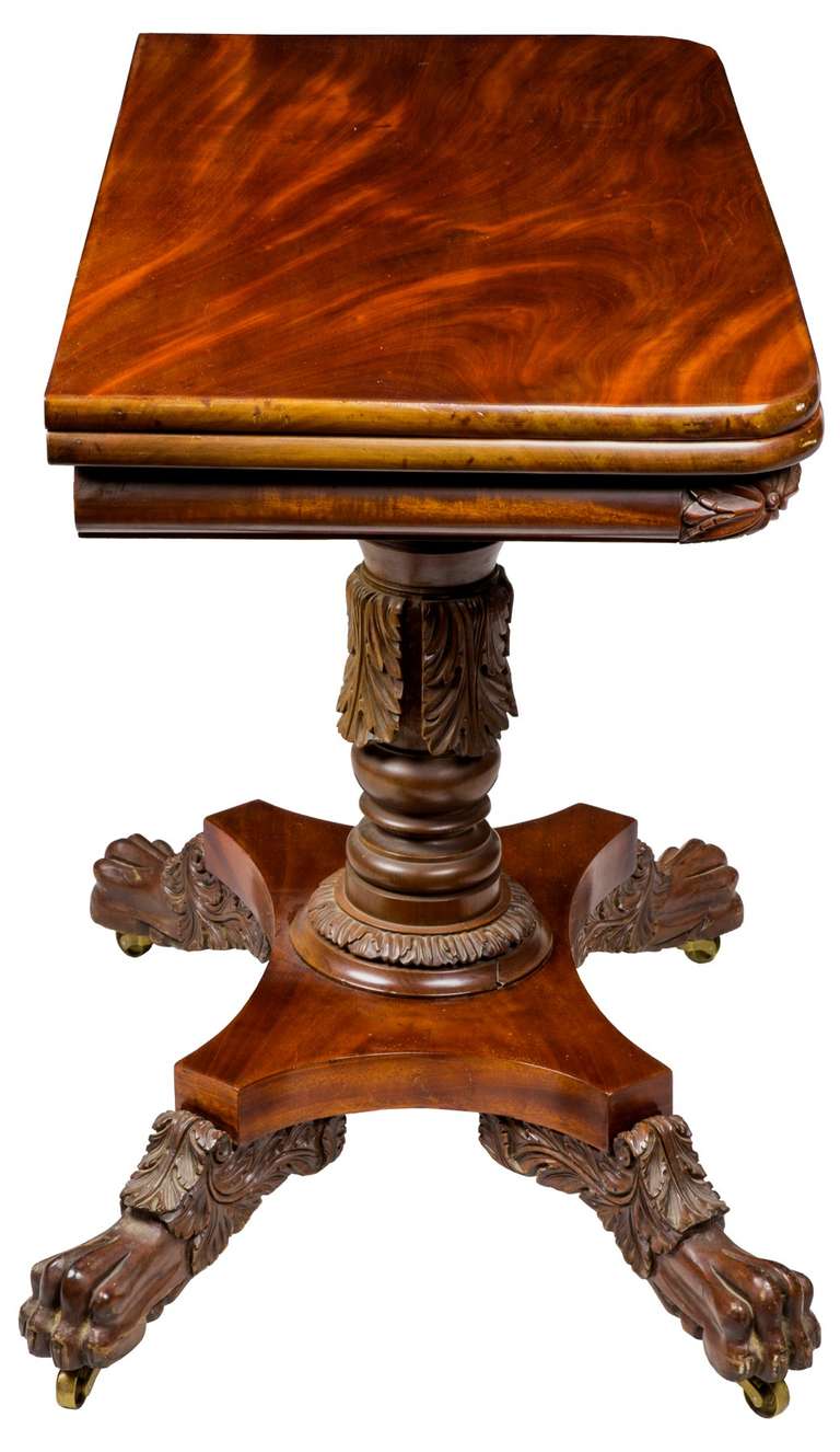 American Pair of Mahogany Card Tables Attributed to Quervelle, Philadelphia, circa 1820