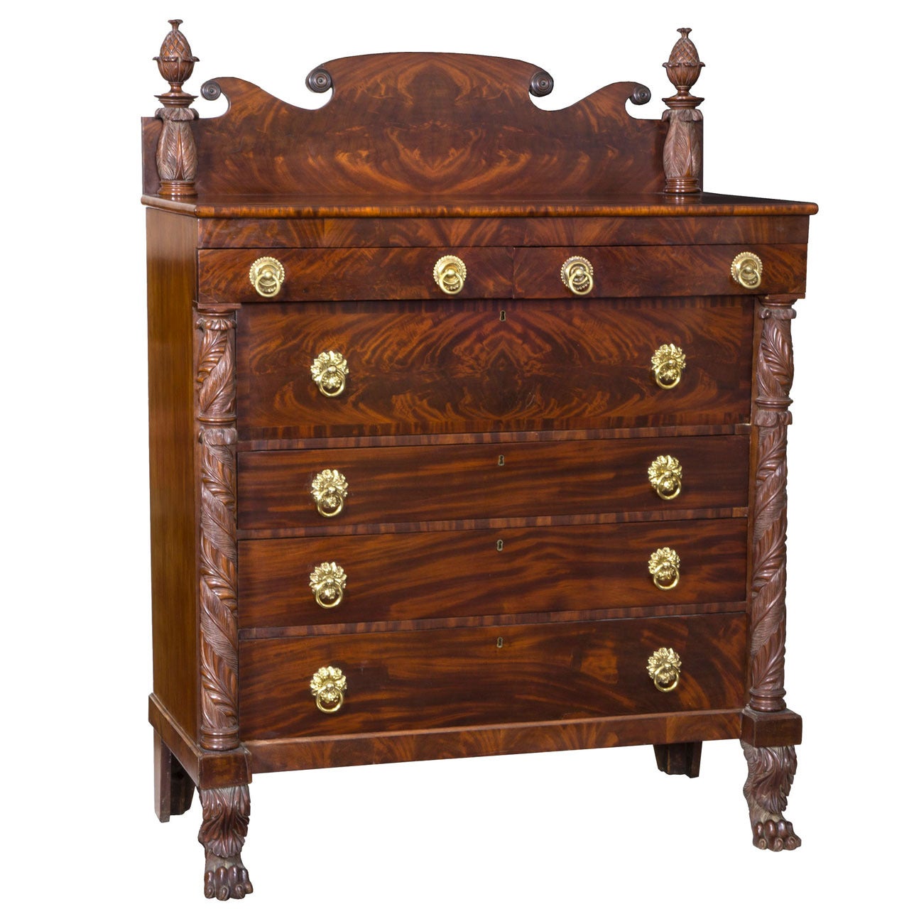 Mahogany Empire Bureau, Possibly New York or Boston, circa 1830