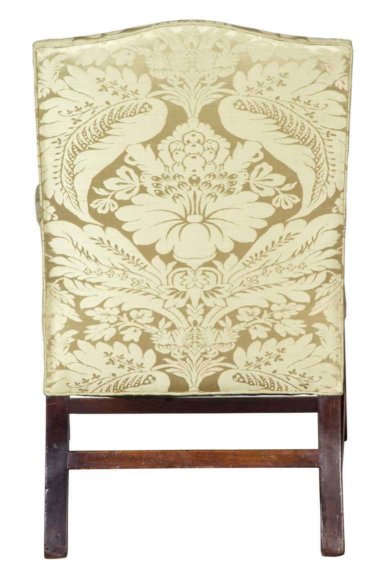 George III Chippendale Mahogany Library Chair, circa 1800 In Excellent Condition In Providence, RI