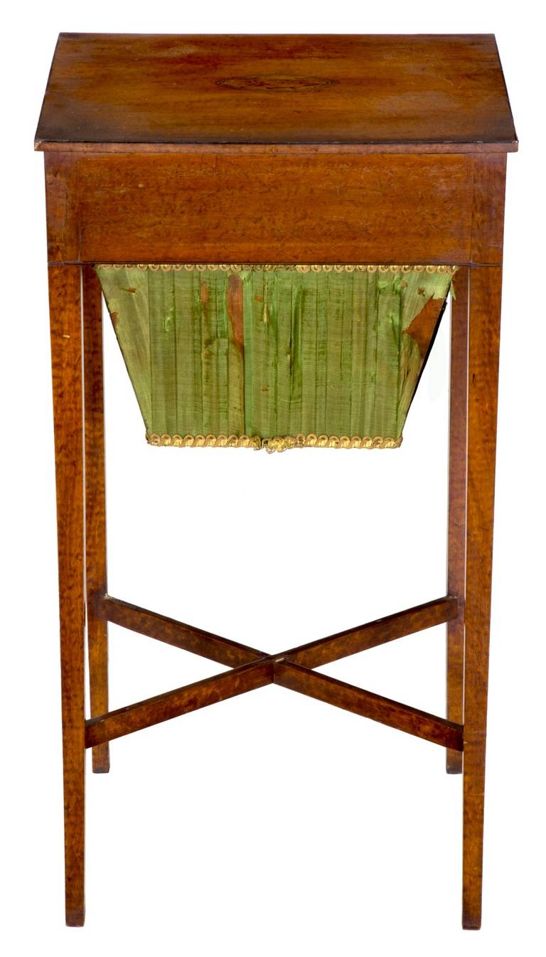 Hepplewhite Amboyna Wood Work Table with Inlay