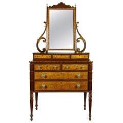 Antique Federal Sheraton Bird's-Eye Dressing Table, Thomas Seymour, Boston, circa 1810