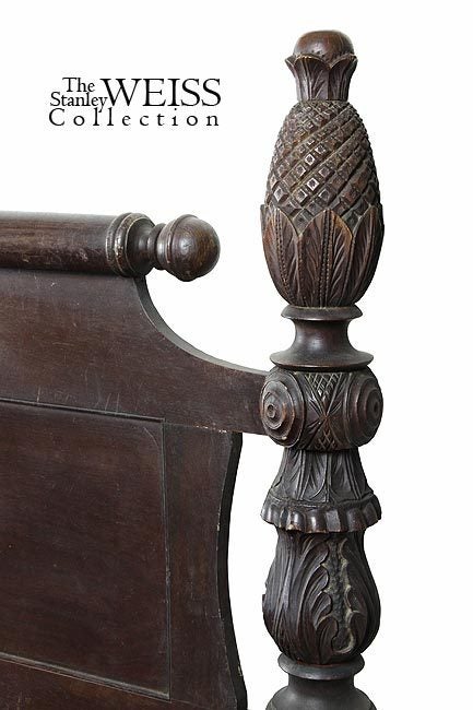 A Mahogany Low-post Bed with Massive Pineapples, North Shore