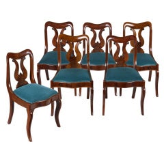 Six Mahogany Neoclassical Klismos Chairs Attributed to Phyfe