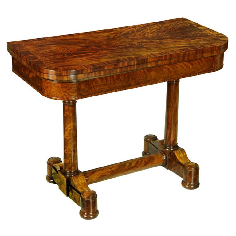 Classical Mahogany Card Table, New York, Attributed to Duncan Phyfe For Sale