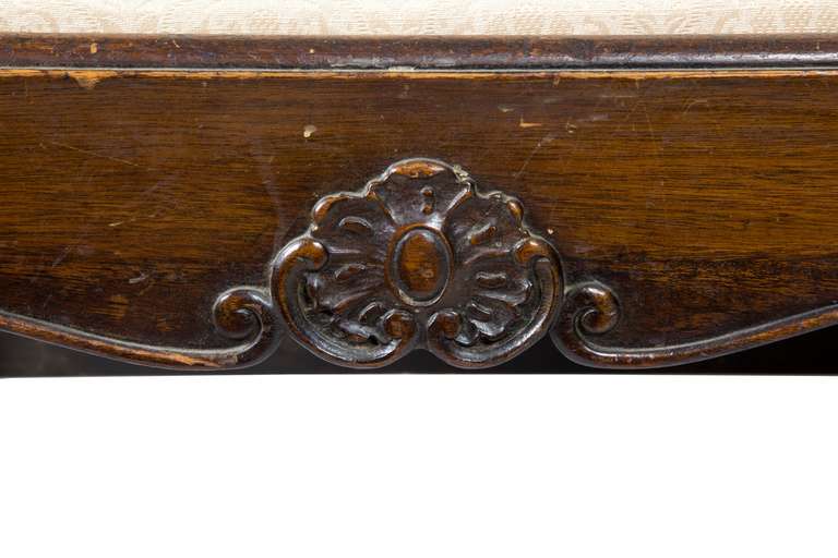 English George III Style Carved Mahogany Settee with Ram’s Head Arms