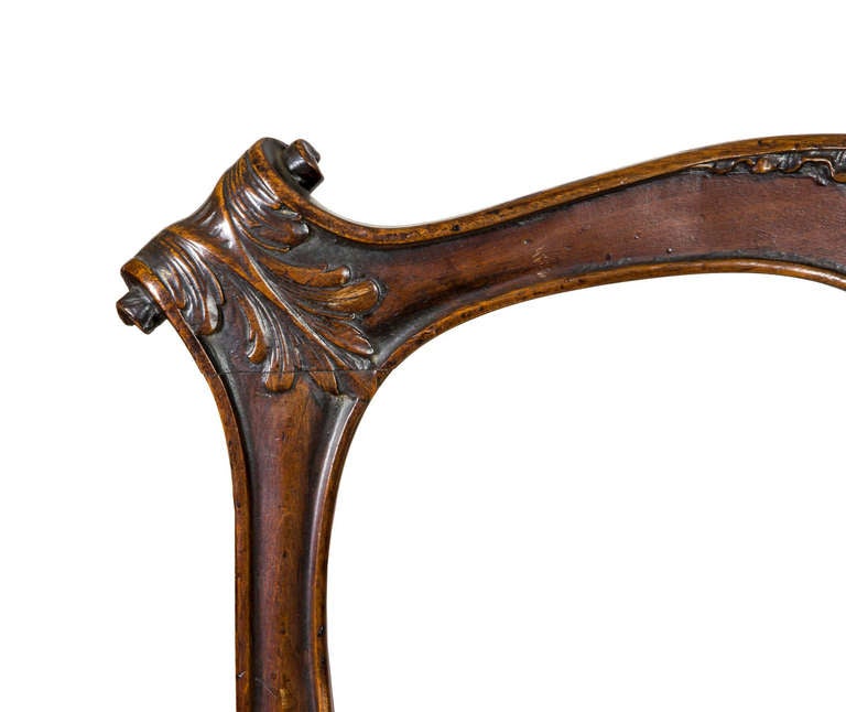 George III Style Carved Mahogany Settee with Ram’s Head Arms 1