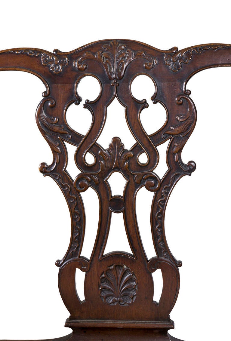 George III Style Carved Mahogany Settee with Ram’s Head Arms 2