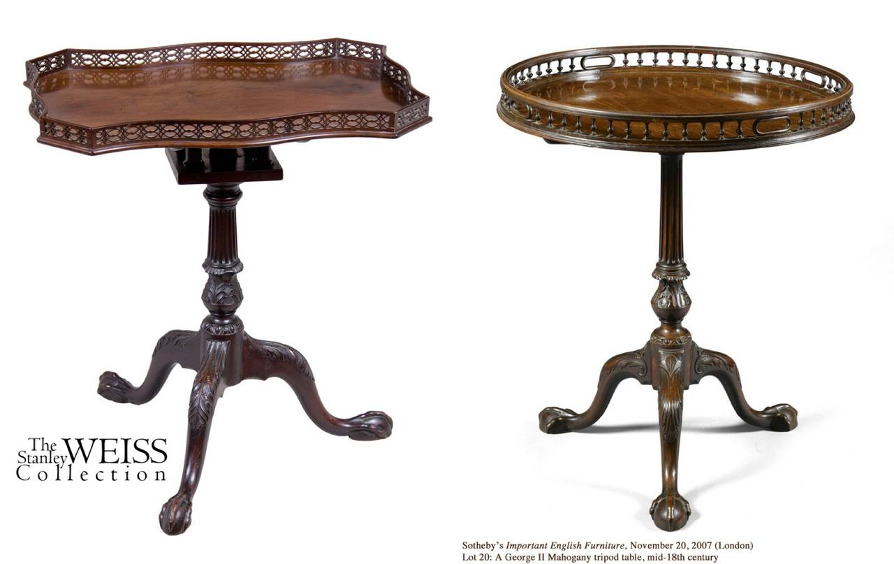 Chippendale/George II Tilt-Top Table, Serpentine Gallery, England, circa 1780 For Sale 4