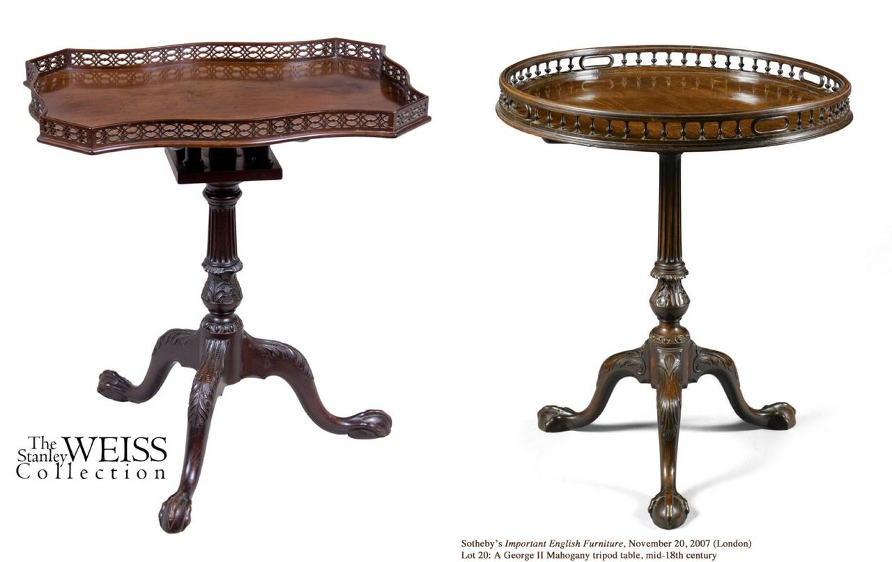 Chippendale/George II Tilt-Top Table, Serpentine Gallery, England, circa 1780 For Sale 2