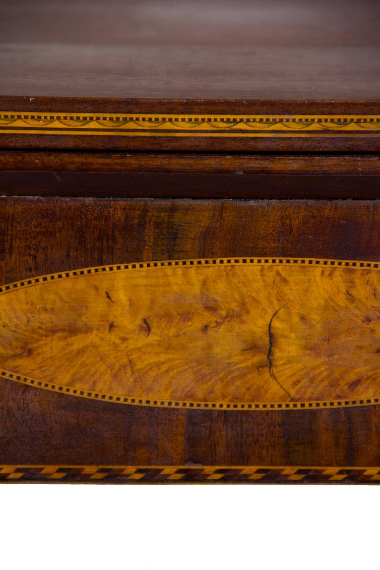 19th Century Federal Sheraton Inlaid Card Table, Portsmouth, MA, circa 1805-1810 For Sale