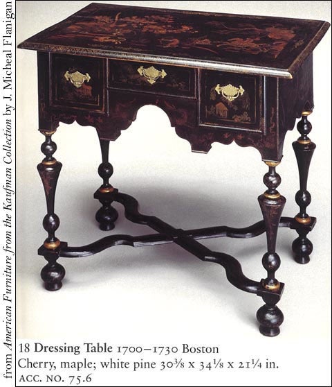 Black Lacquer Queen Anne Japanned/chinoiserie Dressing Table 4